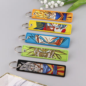 Porte-clés en tissu brodé de dessin animé d'anime à la mode, <span class=keywords><strong>Vegeta</strong></span> Son Goku, étiquette tissée, porte-clés <span class=keywords><strong>Dragon</strong></span> Balls - Product Image 1