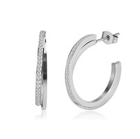 Pendientes de Aro Multi-Bucle con Circonita Cúbica Impermeables, Hipoalergénicos, de Acero Inoxidable, para Uso Diario, para Mujer