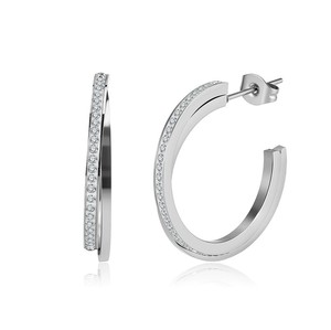 Boucles d'oreilles créoles multi-boucles en zircon cubique imperméables, hypoallergéniques, en acier inoxydable, pour femmes, à porter au quotidien - Product Image 2