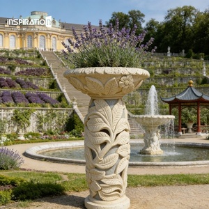Vaso in Cemento Armato Stile Europeo per Giardini <span class=keywords><strong>di</strong></span> Palazzi, Fioriera in Pietra Artificiale per Villa - Product Image 1