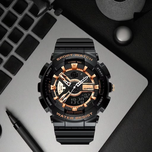 Montre G Generation <span class=keywords><strong>Ga</strong></span> <span class=keywords><strong>2100</strong></span> <span class=keywords><strong>Gm</strong></span> <span class=keywords><strong>2100</strong></span> en acier inoxydable et bracelet en silicone avec fonction d'alarme étanche IP68 pour homme et femme - Product Image 2