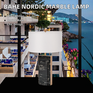 Lampe de table ronde moderne nordique de luxe BAHE, LED, avec matériel d'éclairage domestique pour hôtel, chambre à coucher, utilisation en intérieur - Product Image 2