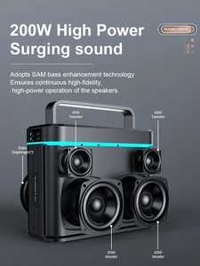 Altoparlante Xdobo Truth 200W Thunder 1978 Portatile per Karaoke con Microfono, Bluetooth, TWS, Audio Stereo Wireless e Bassi Profondi - Product Image 4