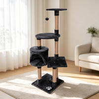Grand mobilier pour chat avec plateformes de repos, grands poteaux à gratter en sisal, niveaux de saut et espace d'escalade pour chats d'intérieur, arbre à chat
