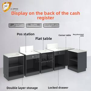 Mostrador de Caja para Tienda de Conveniencia Hongbai, Barra de Supermercado, Mesa Esquinera Comercial de Madera para Tienda, Almacenamiento Personalizable - Product Image 5