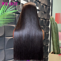 Perruques en cheveux vierges vietnamiens bruts, double densité, ultra-lisses, avec frontale en dentelle, sans colle, pour femmes