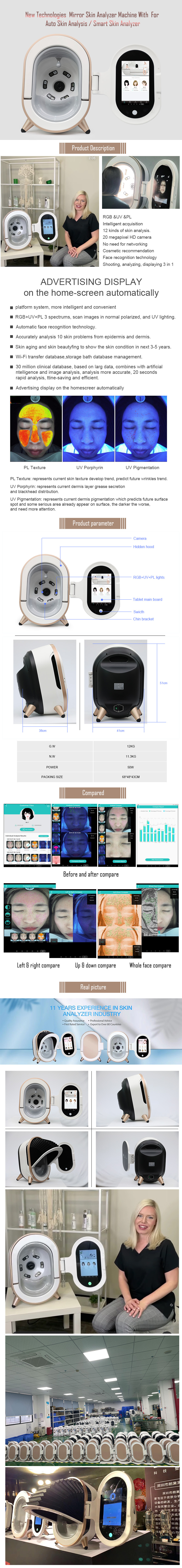 Top Selling Care Skin Test Scope Analyzer 3d Magic Mirror Skin Analyzer Mirror Analyze Skin Machine