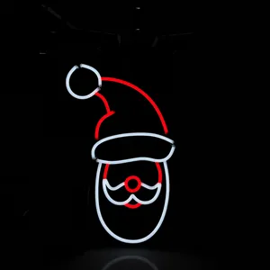 Koncept Envío Directo 20 pulgadas Papá Noel letrero de pared Luz de neón Publicidad LED personalizado Letrero de neón