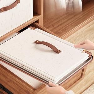 Caja de Almacenamiento Impermeable de Algodón y Lino, Cesta de Almacenamiento con Cierre y Tapa para Ropa, Hogar, Dormitorio - Product Image 3