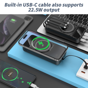 พาวเวอร์แบงค์ PD 22.5W ชาร์จเร็ว 20000mAh หน้าจอดิจิตอล ชาร์จไร้สาย 15W พร้อมสายชาร์จ 3 เส้น - Product Image 2