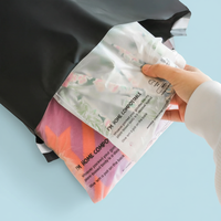 Emballage de vêtements en plastique compostable givré durable, logo personnalisé, sac auto-adhésif en amidon de maïs EN 13432 OK Compo Home Ppwr
