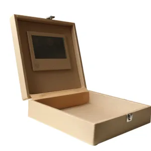 Çift 100 PU deri LCD düğün albüm kutusu bavul ile özel LOGO