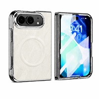 Étui de téléphone portable en cuir pliable avec protection d'écran intégrée, magnétique, de luxe, pour iPhone Duo