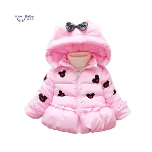 Новая детская одежда Hao BabyWinter, детская утепленная хлопковая куртка с мультяшным рисунком и вышивкой для девочек в Корейском стиле