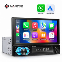 Lecteur multimédia de voiture rétractable 7 pouces 1 DIN, CarPlay filaire, Android Auto, MP5, radio FM, Bluetooth, caméra de recul