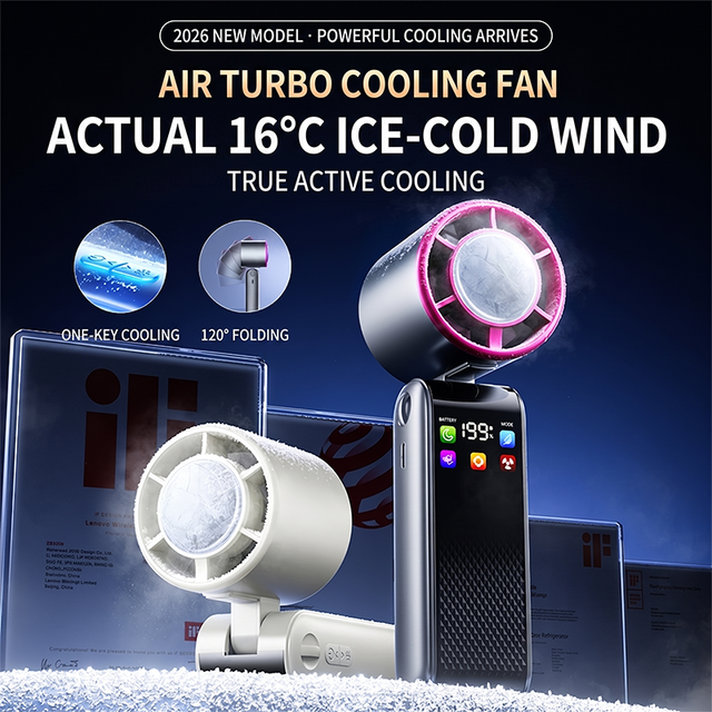 Portable Handheld Fan SC03 Pro TEC Semiconductor Cooling Ice Compress Fan Digital Display Rechargeable Mini Desk Fan OEM
