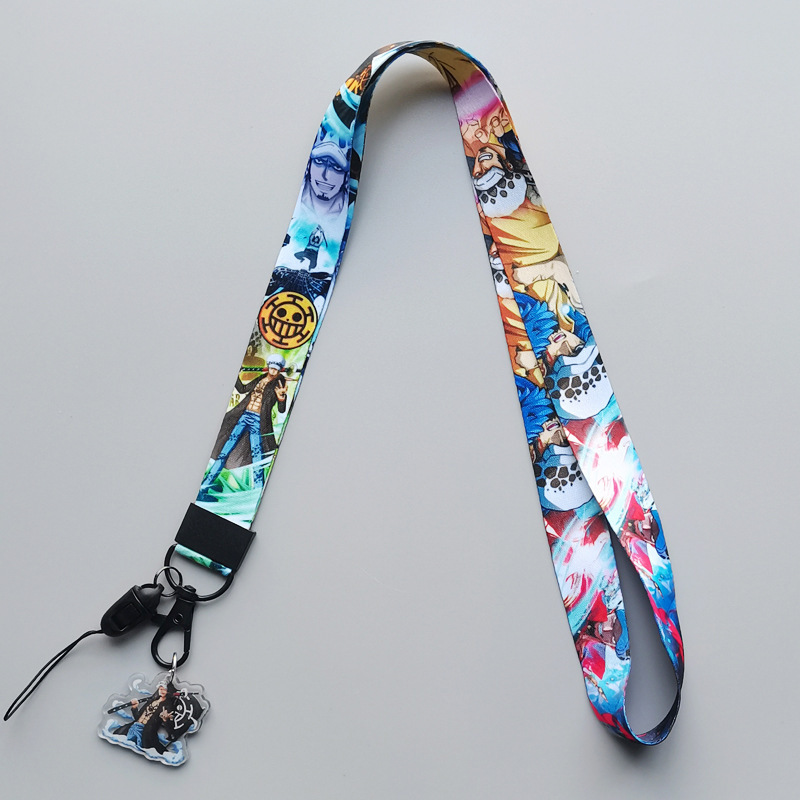 Japanese Anime Cool Cartoon One Luffy Piece Lanyards Wholesale Anti-Lost Mobile Phone Neck Portable Satin Lanyard Accessories Image 5