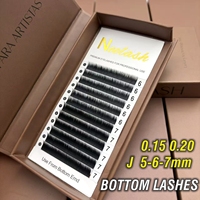 Extensions de cils inférieurs 0.15 0.2 J Curl 5/6/7/8mm, extensions de cils classiques en cachemire, extensions de cils plats, extensions de cils noirs mats