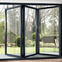 Portes accordéon pliantes verticales Clearview, en aluminium et verre, étanches, pour extérieur, salle de bain, cuisine, patio