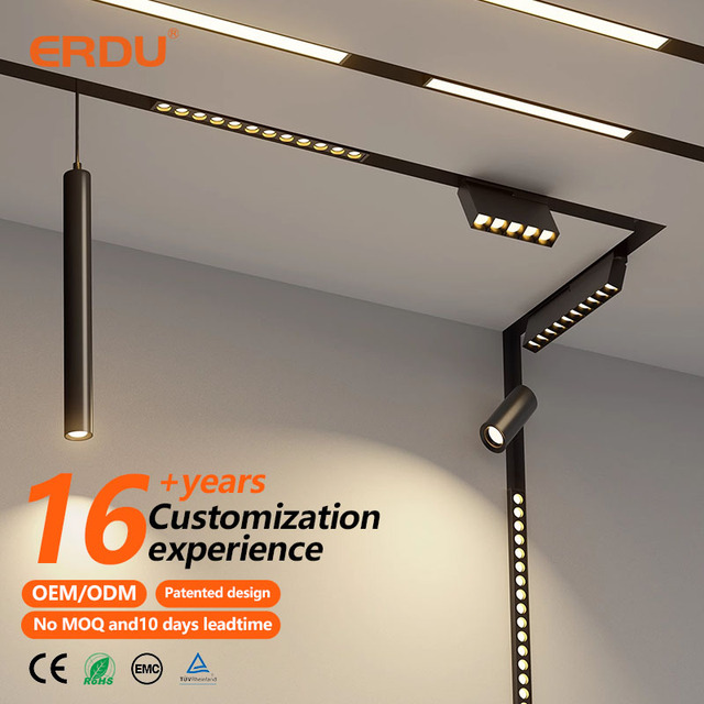 New Trend Modern LED Track Lights 3CCT Tuya Smart Professional Magnetic System  48V Surface Recessed Linear Lighting