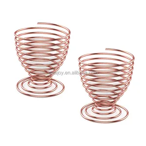 Lanejoy Durable Decorative Boiled Egg Standing Cup Spring Wire Stainless Steel Egg Cup Holder