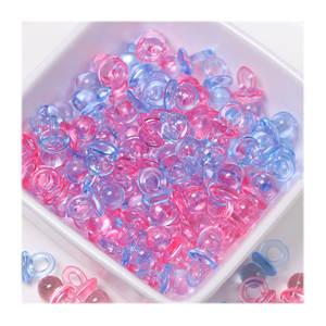500 g/<span class=keywords><strong>Lot</strong></span> MINI acrylique sucettes breloques rose bleu bébé garçon filles jeux cadeau pour Table dispersion bébé douche décorations faveurs - Product Image 1