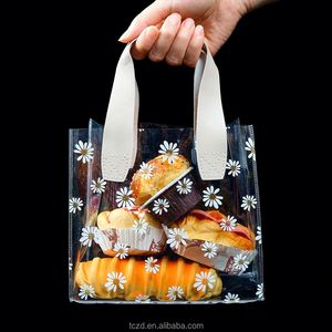 Sacs cadeaux en PVC transparent réutilisables avec poignées, impression de logo personnalisée, pour mariages, anniversaires, festivals, sac à main en PVC - Product Image 3