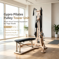 Unité combinée professionnelle de tour à poulies en bois d'érable canadien pour machine de Pilates Gyro, idéale pour l'entraînement en studio de yoga