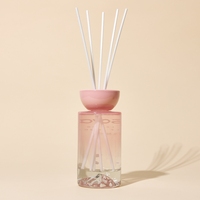 Ensemble diffuseur roseau de luxe style simple bouteille en verre rose décor à la maison désodorisant parfum avec huile parfumée coffret cadeau ODM/OEM