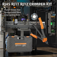 Kit d'outils de réparation réseau professionnel avec pince à sertir RJ45 RJ11 RJ12, testeur de câbles LAN, dénudeur de fils, étui rigide OEM