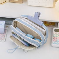 Pochette à crayons à double fermeture éclair, grande capacité, pour l'école, le bureau, les fournitures scolaires, pour les étudiants, vente en gros personnalisée