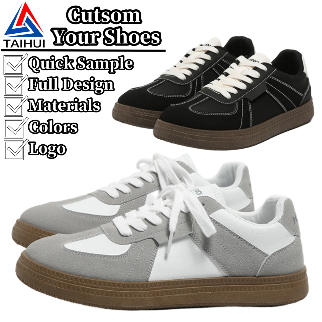 Blank Shoes Customizable Men's Casual Sneakers