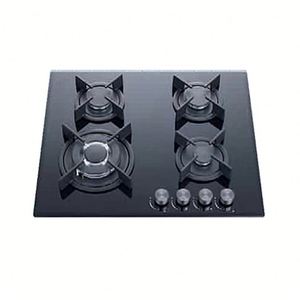 Cuisinière à gaz encastrable 4 brûleurs <span class=keywords><strong>de</strong></span> 60 cm avec allumage électronique, <span class=keywords><strong>protection</strong></span> anti-extinction <span class=keywords><strong>de</strong></span> flamme, <span class=keywords><strong>plaque</strong></span> en <span class=keywords><strong>verre</strong></span> trempé 220 V pour camping-car, hôtel et usage domestique - Product Image 1