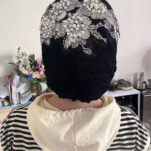 <b>Black</b> Knit <b>Jersey</b> Turban <b>Hijab</b> Islamic Headwear Breathable Stretchable Four Seasons - Product Image 1