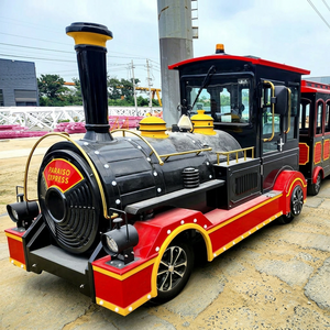 รถไฟชมวิวขนาดเล็กแบบไร้ราง รุ่นการ์ตูนน่ารัก สำหรับสถานที่ท่องเที่ยว ฟาร์ม และกลางแจ้ง โครงสร้างเหล็ก Q235B + ระบบขนส่งพิเศษ - Product Image 1