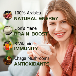 Café aux champignons produisant des bienfaits pour le cerveau : enrichi en Crinière de lion et Vitamine B, aide à stimuler la vigilance et à améliorer la mémoire. - Product Image 6
