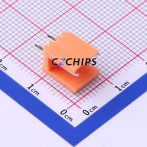 HT396V-3.96-2P Plug-in Terminal Block Through hole,P=3.96mm Connector Board-to-Board / Socket - Open 1x2P 3.96mm Orange - Product Image 1