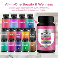 Cápsulas Blanqueadoras de Piel con Colágeno, Biotina y Queratina de Marca Privada OEM, Suplemento Antienvejecimiento para Cabello y Uñas, Gran Venta en Amazon