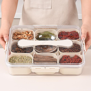 Boîte de rangement à 9 compartiments Proins en gros, distributeur portable d'épices et de condiments avec poignée - Product Image 5