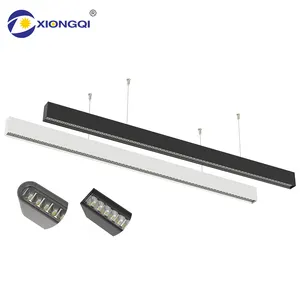 CCT Power DIY regulável anti-reflexo alumínio PMMA escritório armazém fábrica 40 50 60 Watts LED luminária pendente linear