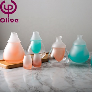 ชุดเครื่องเทไวน์ขาวแบบมือเป่าขวดโถใส่ไวน์ขนาดใหญ่ก<span class=keywords><strong>ล</strong></span>่องใส่ขวดไวน์คริสตัลสีขาวไ<span class=keywords><strong>ล</strong></span>่ระดับสี - Product Image 2