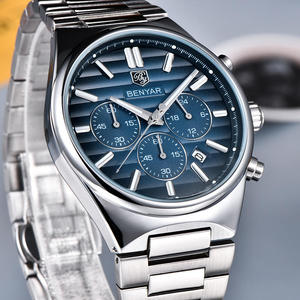 Montre à quartz sport de mode BENYAR 5214 de marque supérieure, 42 mm, pour homme d'affaires, calendrier, étanche, bracelet en acier inoxydable, lumineuse, 2026 - Product Image 2