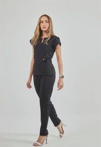 Custom Breathable Spandex Scrubs Uniforms Set with Blouses <strong>Shirts</strong> for Hospital Surgery Nurses Veterinary Clinic Pharmacy Workers - Product Image 2