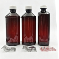 Conteneur en plastique PET de 16 oz de qualité supérieure pour médicaments liquides, imprimé en sérigraphie, avec couvercle, 1:1 Quagen