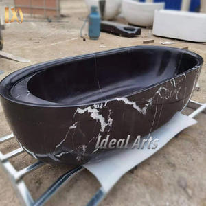 Luxo Preto Pedra De Mármore Natural Banheira Autônoma Moderna Banheira De Imersão Oval para Villa Hotel Spa e Banheiro Design - Product Image 2