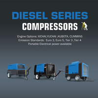 Machine de compresseurs d'air diesel industriels mobiles à vis 185 Cfm 125 Cfm pour remorque