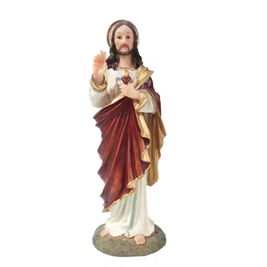 Artisanat religieux en résine la sainte famille statues catholiques cœur sacré de Jésus décoration de table à la maison ou décoration d'église - Product Image 5