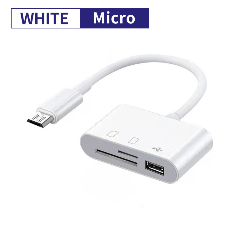 Lector de tarjetas micro 3 en 1 blanco