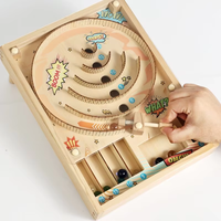 Jeu de balle de labyrinthe en bois éducatif et ludique pour enfants, jeu de table interactif parent-enfant, vente en gros très populaire