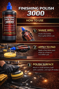 Pulimento de Acabado GRAPHONEX 3000 Ultra Fino de Óxido de Aluminio para Autos, 1000ml, Brillo Profundo, Eliminación de Remolinos y Hologramas, Profesional - Product Image 5